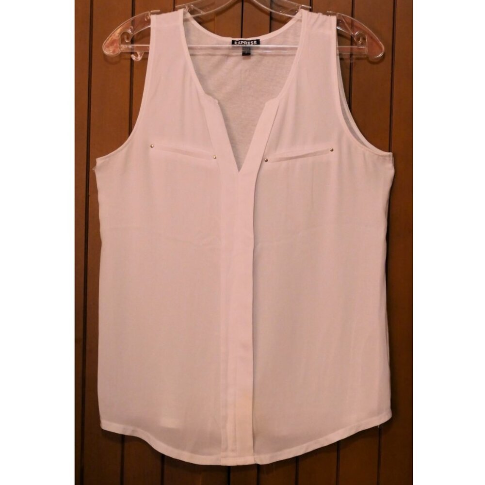 Women's EXPRESS White Sleveless Top Blouse Shirt Size SP
